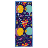 Mariene Theme Anchor Fish Starfish Seahorse Wijn Cadeautas (Achterkant)