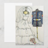 Mariene uniformen en trouwjurken (Voorkant / Achterkant)