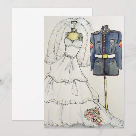 Mariene uniformen en trouwjurken (Voorkant / Achterkant)