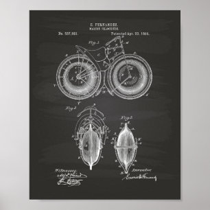 Mariene Velocipede 1895 Kunstkalkbord Poster