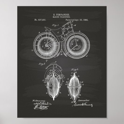 Mariene Velocipede 1895 Kunstkalkbord Poster (Voorkant)