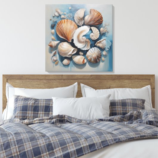 Mariene vormen - Canvas Art Print (Insitu (Slaapkamer))