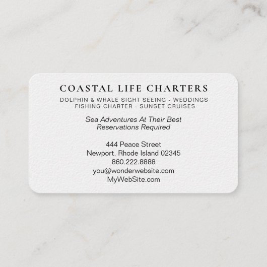 *~* Mariene Waterverf die het Zee van kustdolfijne Visitekaartje (Achterkant)