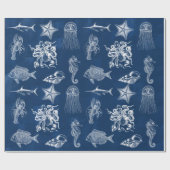 Mariene Waterverf Mariene Dieren Cadeaupapier (Vlak)