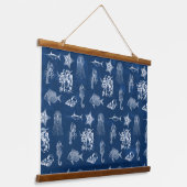 Mariene Waterverf Mariene Dieren Hangend Wandkleed (Gebogen)