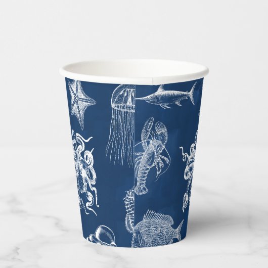 Mariene Waterverf Mariene Dieren Papieren Bekers (Rechts)