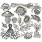 Mariene wezens doorzichtige vinyl Stickers (Voorkant)