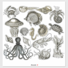 Mariene wezens doorzichtige vinyl Stickers