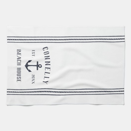 Mariene & Witte Anchor Persoonlijke strand House Theedoek (Horizontaal)