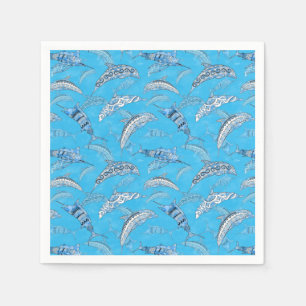 Mariene zeedieren Dolphins Marlins Servet