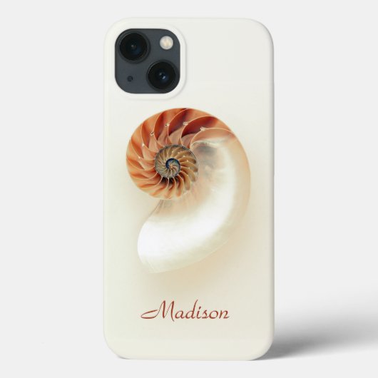 Mariene Zeeschelp Gepersonaliseerde Naam Minimalis Case-Mate iPhone Case (Achterkant)