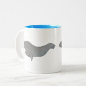Mariene Zoogdier Waterverf Walrus Tweekleurige Koffiemok (Voorkant links)