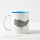 Mariene Zoogdier Waterverf Walrus Tweekleurige Koffiemok (Links)