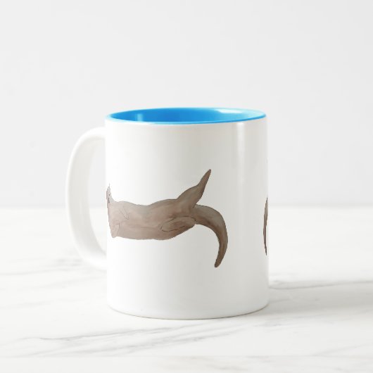 Mariene Zoogdier Waterverf Zee Otter Tweekleurige Koffiemok (Voorkant links)