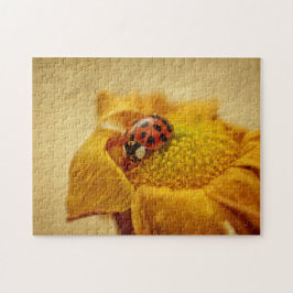 Marienkäfer auf gelbe Blüte Legpuzzel