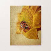 Marienkäfer auf gelbe Blüte Legpuzzel (Verticaal)