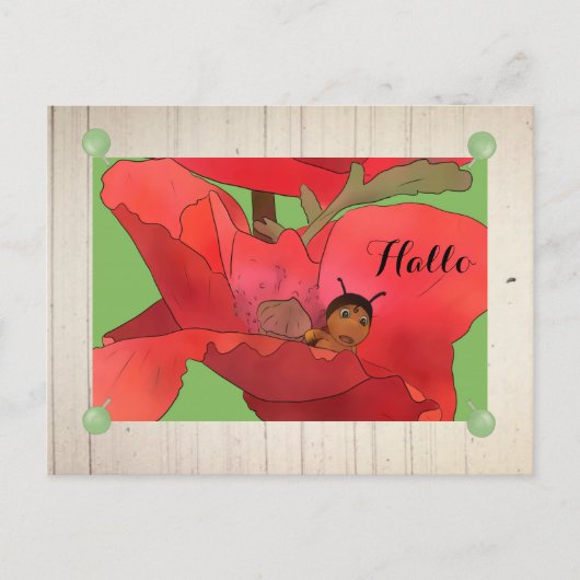 Marienkäfer im Mohn Briefkaart (Voorkant)
