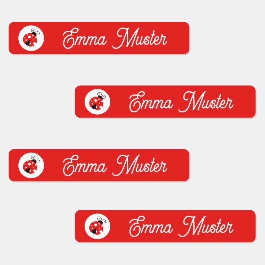 Marienkäfer - rot - 96 schmale Kinder  Labels (Groep)
