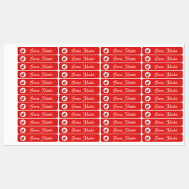 Marienkäfer - rot - 96 schmale Kinder  Labels