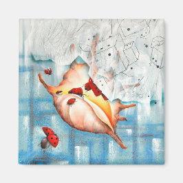 Marienkäfer und Muschel Magneet