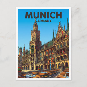 Marienplatz en Nieuw Stadhuis München Duitsland Briefkaart