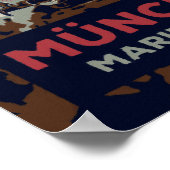 Marienplatz, München City Centre Illustratie Poster (Hoek)