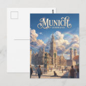 Marienplatz, München Duitsland Briefkaart (Voorkant / Achterkant)