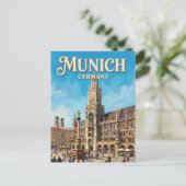 Marienplatz München Duitsland Briefkaart (Staand voorkant)