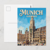 Marienplatz München Duitsland Briefkaart (Voorkant / Achterkant)