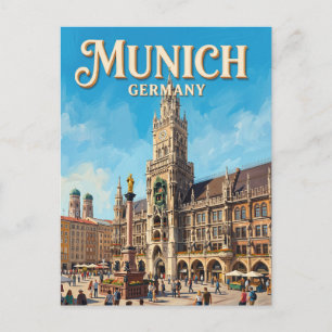 Marienplatz München Duitsland Briefkaart