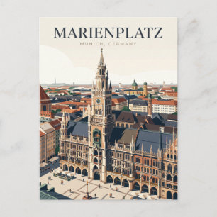 Marienplatz München Duitsland Briefkaart
