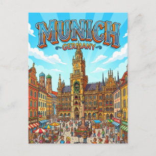 Marienplatz München Duitsland Briefkaart