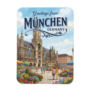 Marienplatz, München Duitsland Magneet