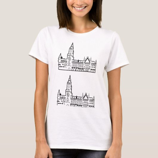 "Marienplatz, München" | Minimalistische kunst, or T-shirt (Voorkant)