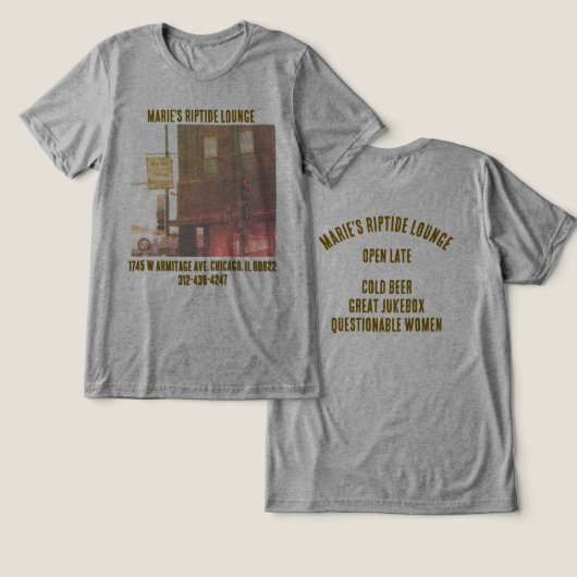 Marie's Rip Tide Lounge T-Shirt (Ontwerp Voorkant & Achterkant)