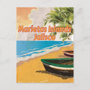 Marietas-eilanden, Jalisco vintage reisposter Briefkaart