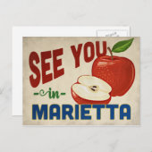 Marietta Georgia Apple - Vintage Travel Briefkaart (Voorkant / Achterkant)
