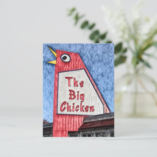 Marietta Georgia Big Chicken restaurant schilderij Briefkaart (Staand voorkant)