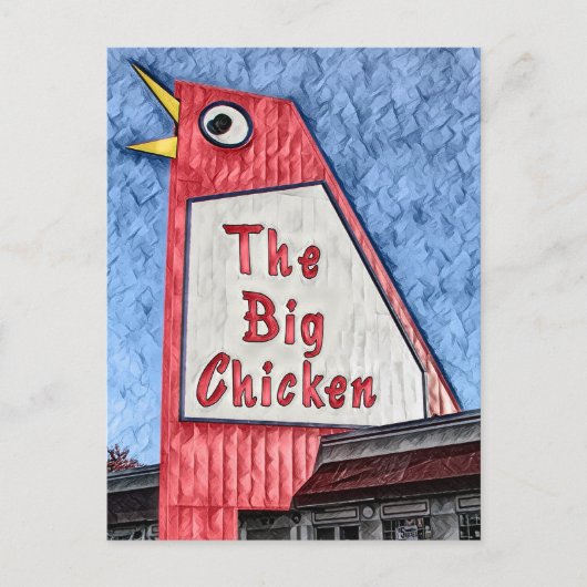 Marietta Georgia Big Chicken restaurant schilderij Briefkaart (Voorkant)