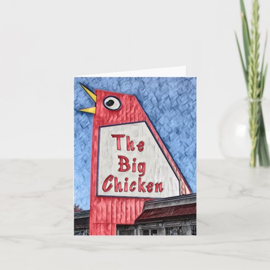 Marietta Georgia Big Chicken restaurant schilderij Feestdagen Kaart (Voorkant)