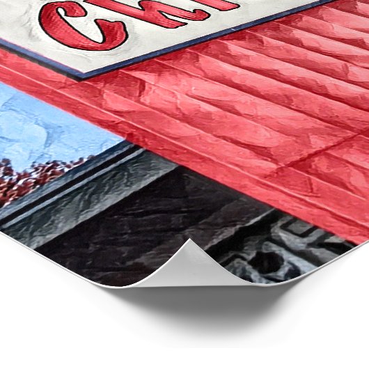 Marietta Georgia Big Chicken restaurant schilderij Poster (Hoek)