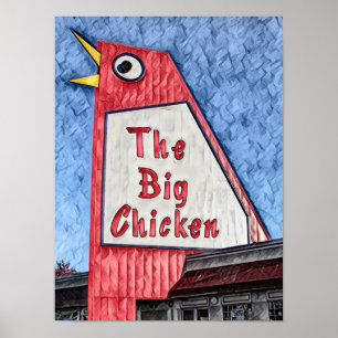 Marietta Georgia Big Chicken restaurant schilderij Poster