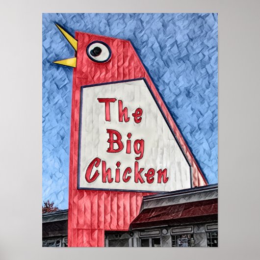 Marietta Georgia Big Chicken restaurant schilderij Poster (Voorkant)
