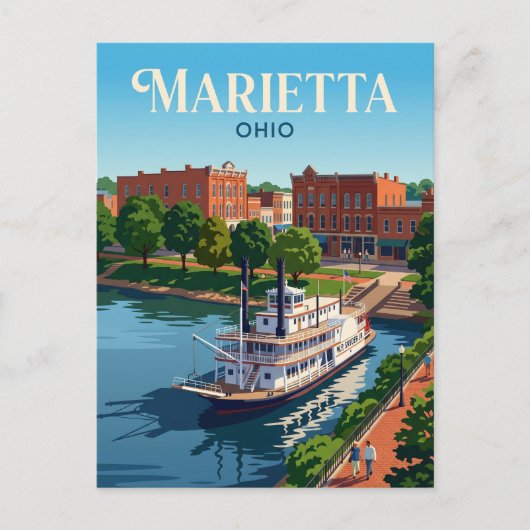 Marietta Ohio Briefkaart (Voorkant)