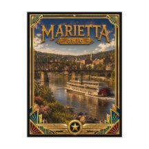Marietta Ohio Vintage Art Deco Gouden Tijdperk