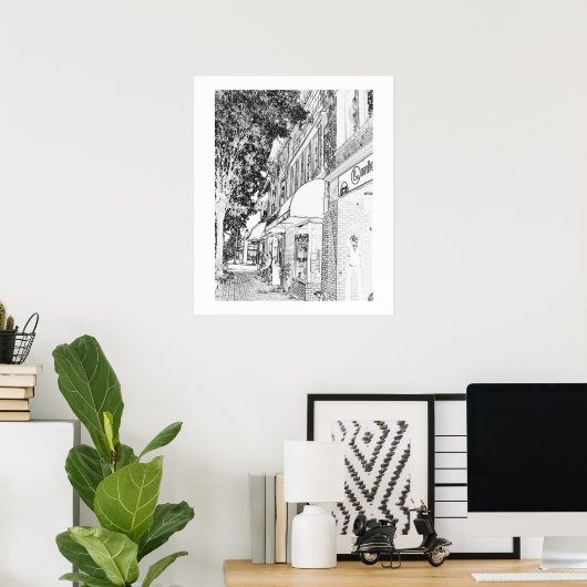 Marietta Square Shops Town Square Small Town Poster (Thuiskantoor)