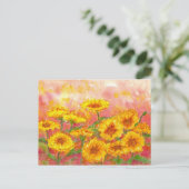 Marigold Autumn Waterverf tuinkunst Briefkaart (Staand voorkant)