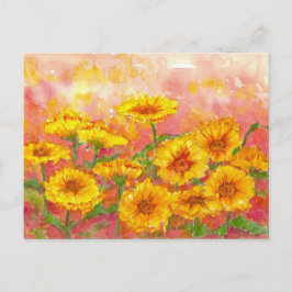 Marigold Autumn Waterverf tuinkunst Briefkaart