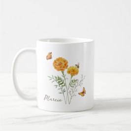 Marigold Birth Month Flower Koffiemok