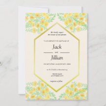 Marigold bloesems lijst Herfst bruiloft Uitnodigin